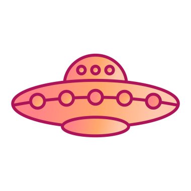 UFO simgesi. Uzay vektör illüstrasyonunun çizgi filmi. beyaz arkaplanda izole