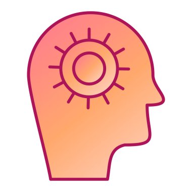 İnsan kafası simgesi, vektör illüstrasyonu basit tasarım