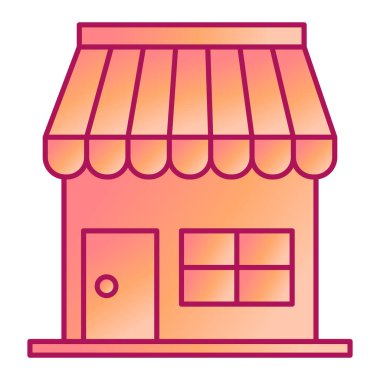 Dükkan. Web simgesi vektör illüstrasyonu