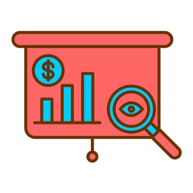 iş ve finans çizgisi simgesi, vektör illüstrasyonu