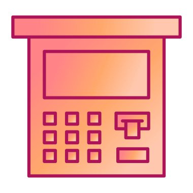 ATM makine kutsal kişilerin resmi, vektör çizim