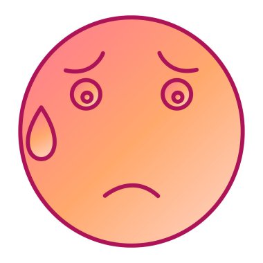 üzgün yüz simgesi ikon vektör illüstrasyon tasarımı