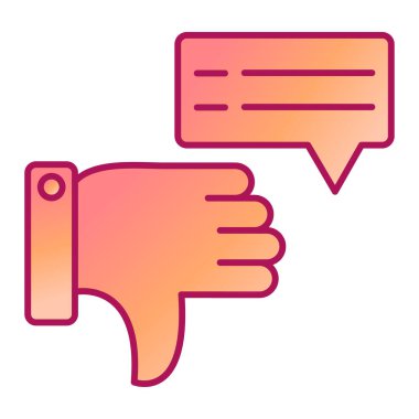 El aşağı başparmak simgesi vektör illüstrasyonunu gösterir 