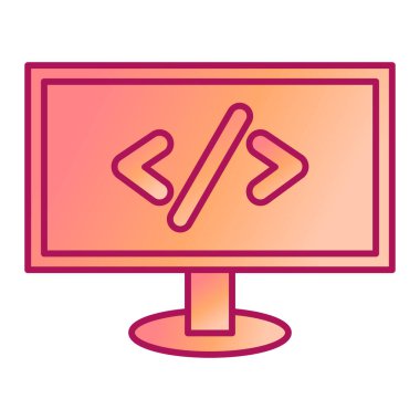 bilgisayar monitörü ikon vektör illüstrasyon tasarımı