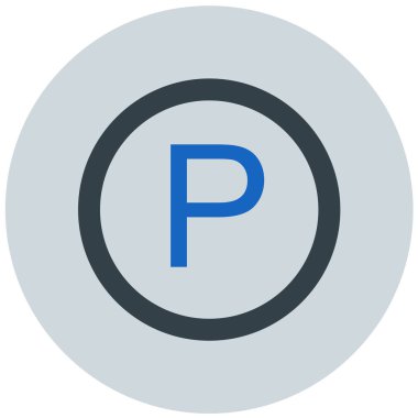 Park ediyor. Web simgesi basit illüstrasyon