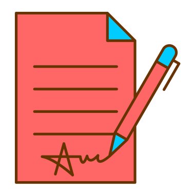 Belge. Web simgesi basit illüstrasyon