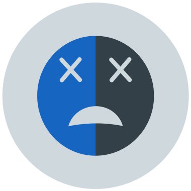 üzgün yüz simgesi, vektör illüstrasyonu