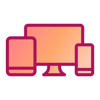 bilgisayar monitörü ikon vektör illüstrasyonu