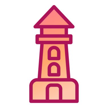 deniz feneri ikonu vektör illüstrasyonu