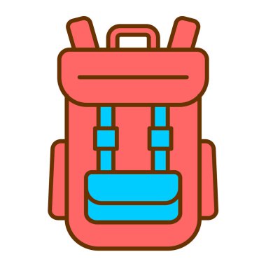 sırt çantası simgesi vektör illüstrasyonu