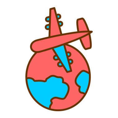 Dünya günü uçak vektör çizimi ile