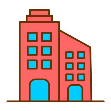 Bina. Web simgesi vektör illüstrasyonu