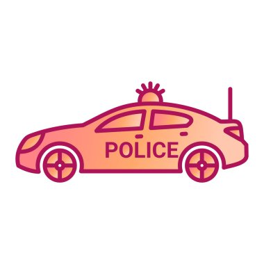 polis arabası ikon vektör illüstrasyonu