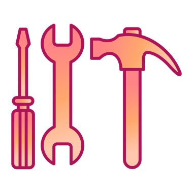 İngiliz anahtarı ve tornavida ikonu. vektör illüstrasyonu