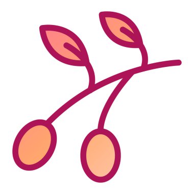 Kiraz. Web simgesi basit illüstrasyon