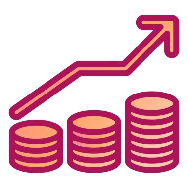 Bir finansal büyüme ikonunun vektör illüstrasyonu