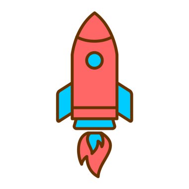 roket ikonu vektör illüstrasyonu