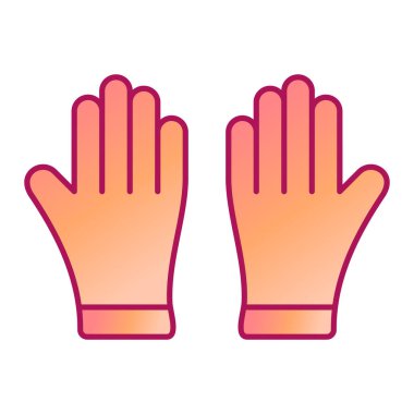 Eldiven ikonu. Web için temizlik ekipmanı vektör simgelerinin düz çizimi