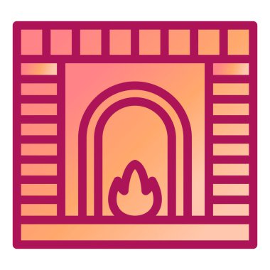 Şömine. Web simgesi basit illüstrasyon