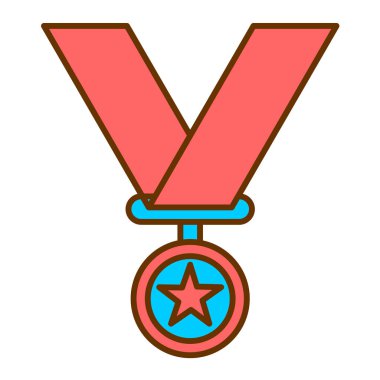 Madalya ikon vektör illüstrasyonu