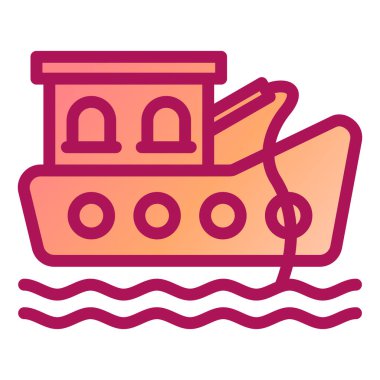 Gemi. Web simgesi basit illüstrasyon