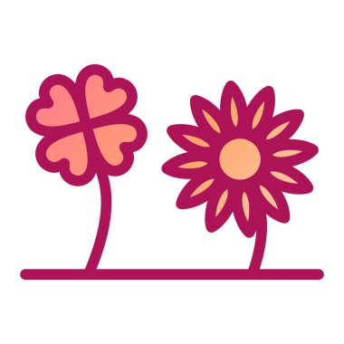 Çiçek. Web simgesi basit illüstrasyon