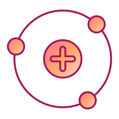 atom düzlüğü simgesi, vektör illüstrasyonu