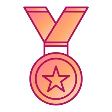 Kurdele ikonlu madalya. Web için yıldız vektör simgelerinin özet çizimi