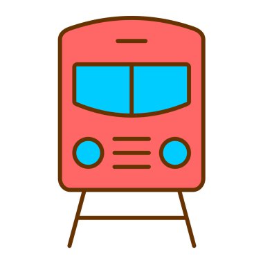 tren. Web simgesi basit illüstrasyon