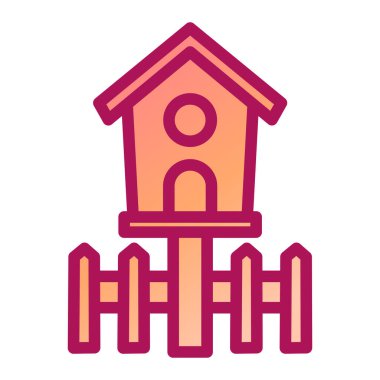 kuş evi modern simge vektör illüstrasyonu