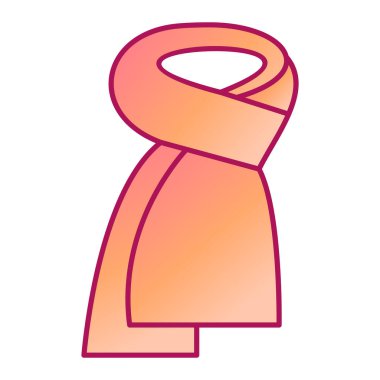 eşarp vektörü ince çizgi resimleme