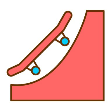 Kaykay simgesi vektör illüstrasyonu