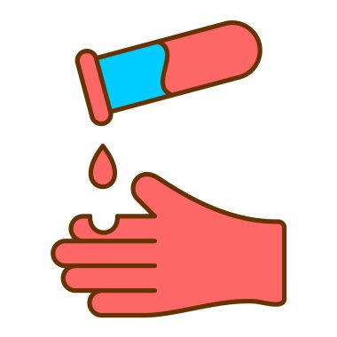 Kan bağışı ikonu vektörü. Elinizde şırınga işareti var. izole edilmiş sınır sembolü çizimi