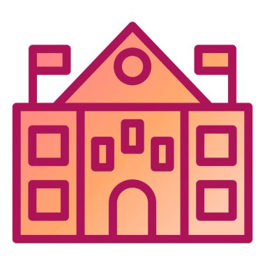 Bina. Web simgesi basit illüstrasyon