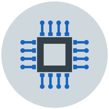 İşlemci. Web simgesi basit illüstrasyon
