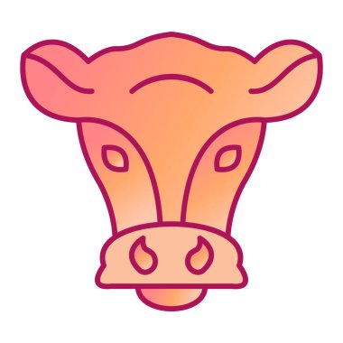 İnek başlı hayvan yüzü çizimi izole edildi