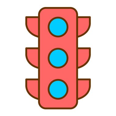 Trafik ışığı düz simgesi, vektör illüstrasyonu
