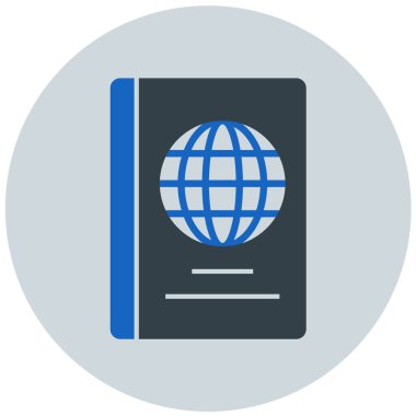 Pasaport. Web simgesi basit illüstrasyon