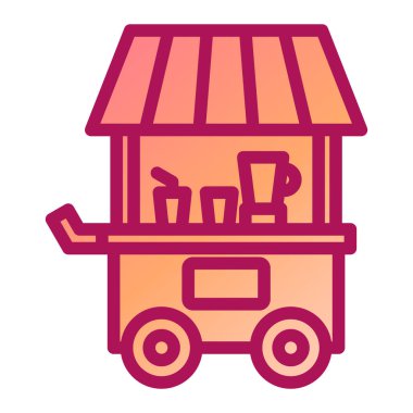 Gıda vektör illüstrasyon tasarımı olan market arabası