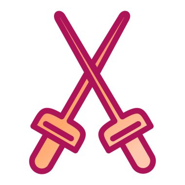 Çapraz kılıç simgesi vektör illüstrasyon