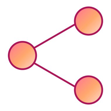 Merkez tarafından temsil edilen sosyal ağ kavramı.