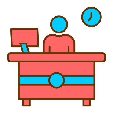 İş ve ofis simgesinin vektör illüstrasyonu