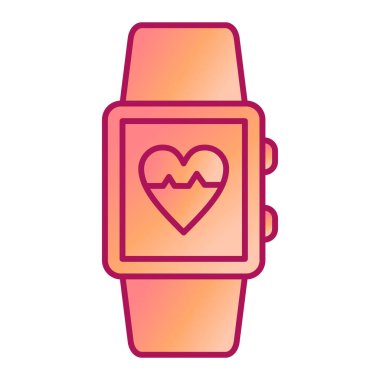 Kalp atış hızı vektör çizimine sahip akıllı twatch