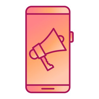 cep telefonu megafon ikon vektör illüstrasyon tasarımı