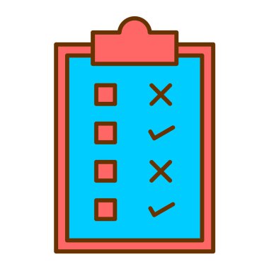 Kontrol listesi. Web simgesi basit illüstrasyon