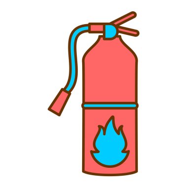 Yangın söndürme ikonu. Web için gaz hidrantı vektör simgelerinin özet çizimi