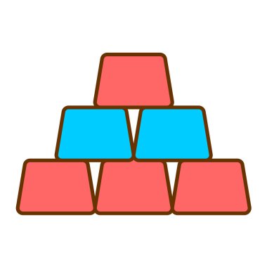 beyaz zemin üzerine altın külçelerini simgesi