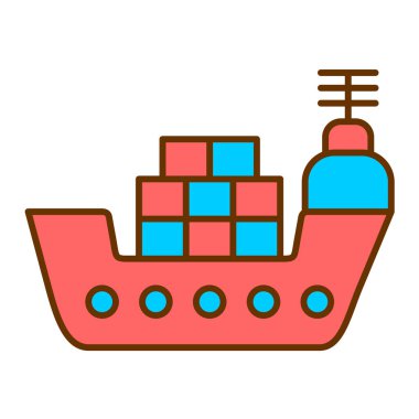 Gemi. Web simgesi basit illüstrasyon