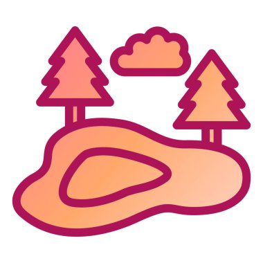 Ağaclı bir manzaranın vektör çizimi