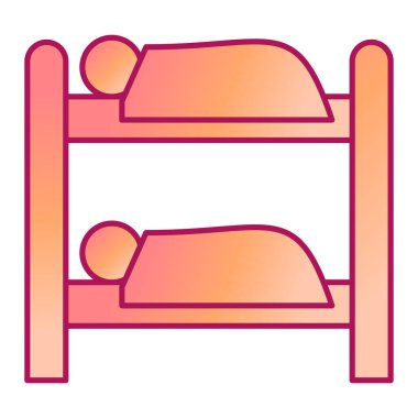 yatağın düz simgesi, vektör illüstrasyonu